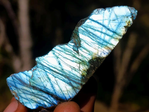Polished One Side Labradorite Slices x 35 From Madagascar - Toprock Gemstones and Minerals 
