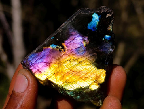Polished One Side Labradorite Slices x 35 From Madagascar - Toprock Gemstones and Minerals 