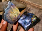 Polished One Side Labradorite Slices x 35 From Madagascar