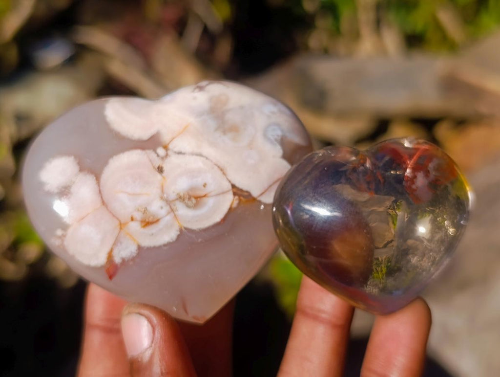 Polished Mix of Multi Mineral Hearts x 3 From Madagascar