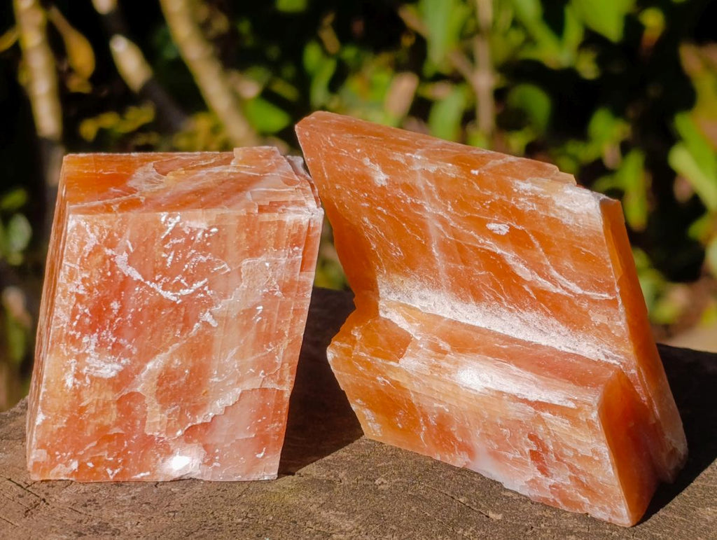 Natural Rhombohedral Sunset Orange Calcite Specimens x 12 From Spitzkop, Namibia