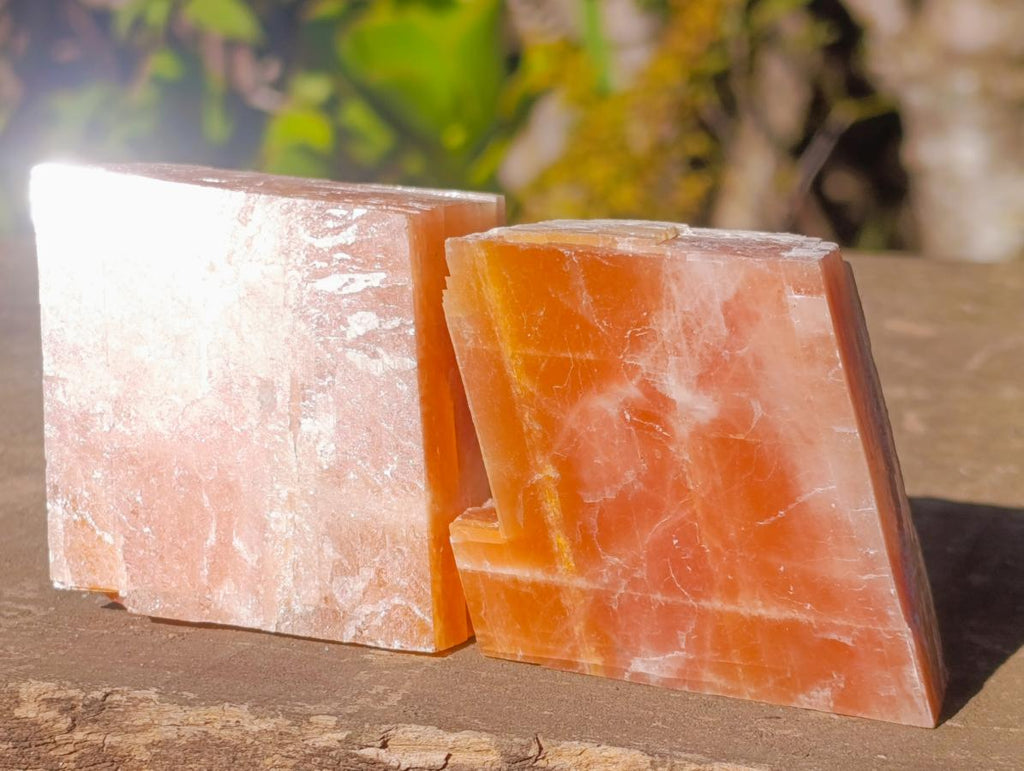 Natural Rhombohedral Sunset Orange Calcite Specimens x 12 From Spitzkop, Namibia