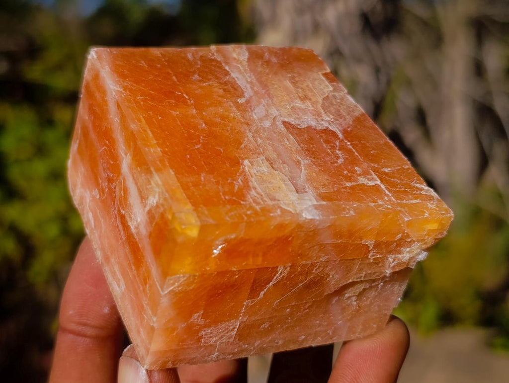 Natural Rhombohedral Sunset Orange Calcite Specimens x 12 From Spitzkop, Namibia