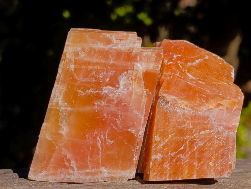 Natural Rhombohedral Sunset Orange Calcite Specimens x 12 From Spitzkop, Namibia