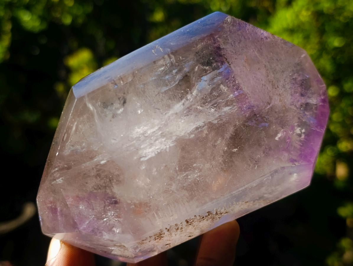 Polished Double Terminated Window Amethyst Crystals x 3 From Akansobe, Madagascar