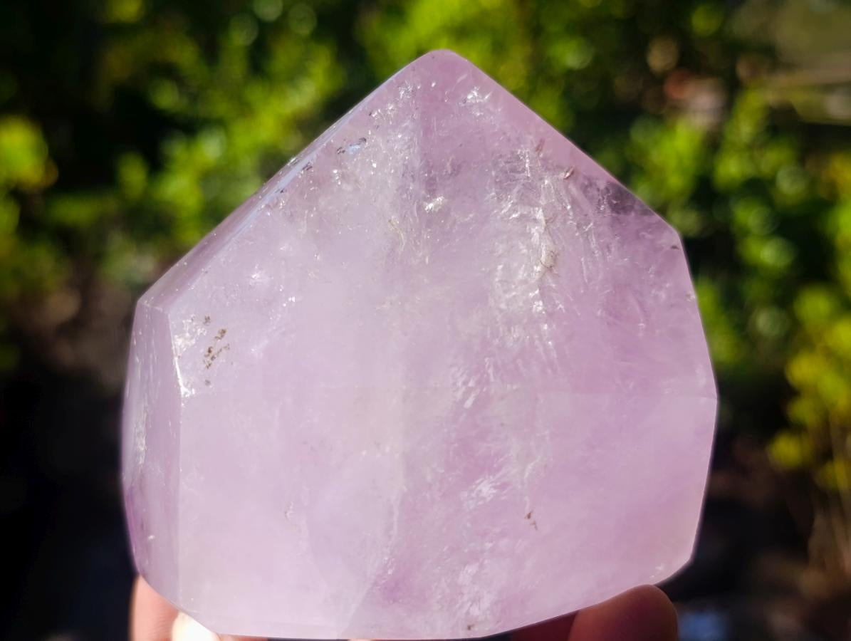 Polished Double Terminated Window Amethyst Crystals x 3 From Akansobe, Madagascar