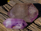 Polished Double Terminated Window Amethyst Crystals x 3 From Akansobe, Madagascar