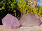 Polished Double Terminated Window Amethyst Crystals x 3 From Akansobe, Madagascar