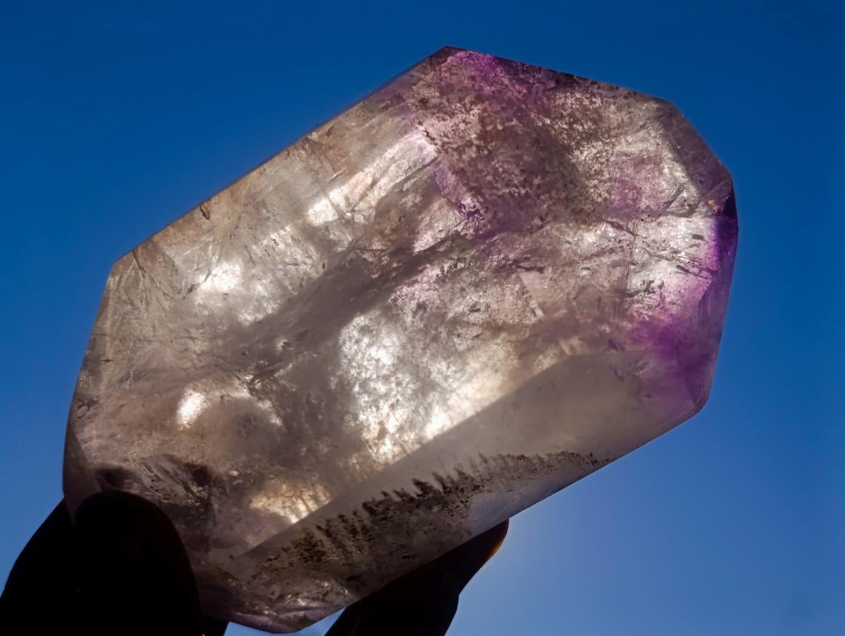 Polished Double Terminated Window Amethyst Crystals x 3 From Akansobe, Madagascar