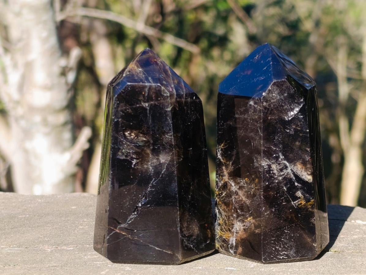 Polished Smokey Quartz Display Crystals x 6 From Madagascar