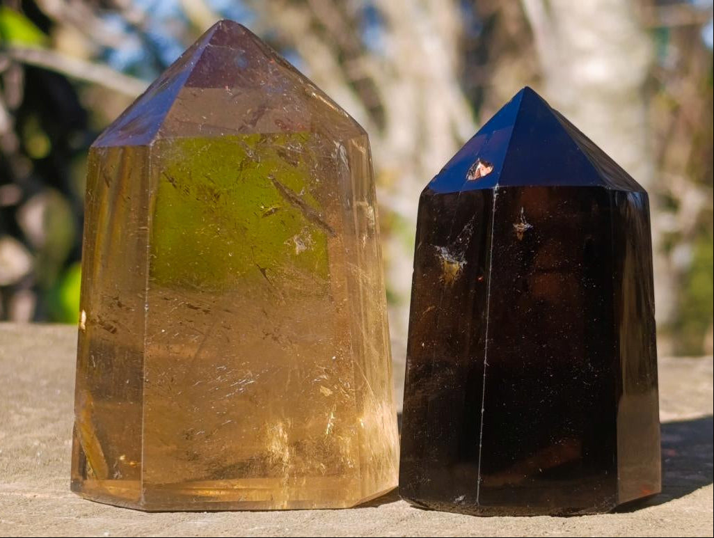 Polished Smokey Quartz Display Crystals x 6 From Madagascar