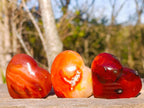 Polished Carnelian Agate Gemstone Hearts x 24 From Madagascar