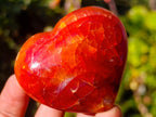 Polished Carnelian Agate Gemstone Hearts x 24 From Madagascar