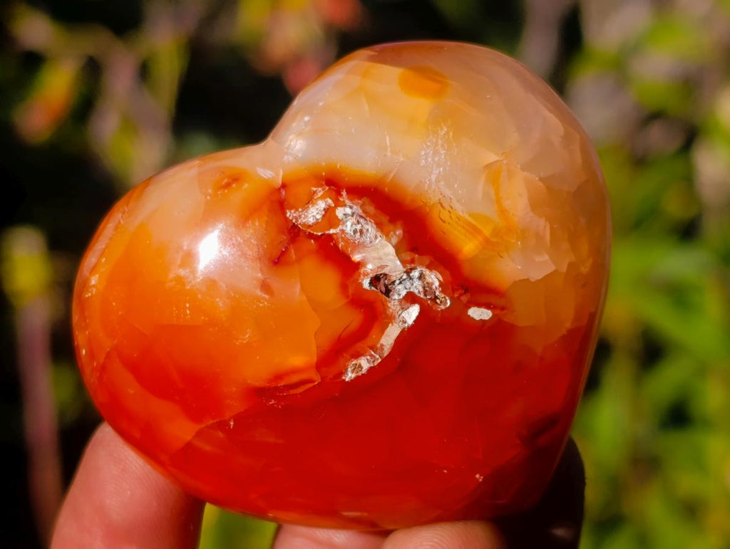 Polished Carnelian Agate Gemstone Hearts x 24 From Madagascar