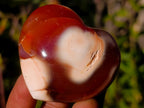 Polished Carnelian Agate Gemstone Hearts x 24 From Madagascar