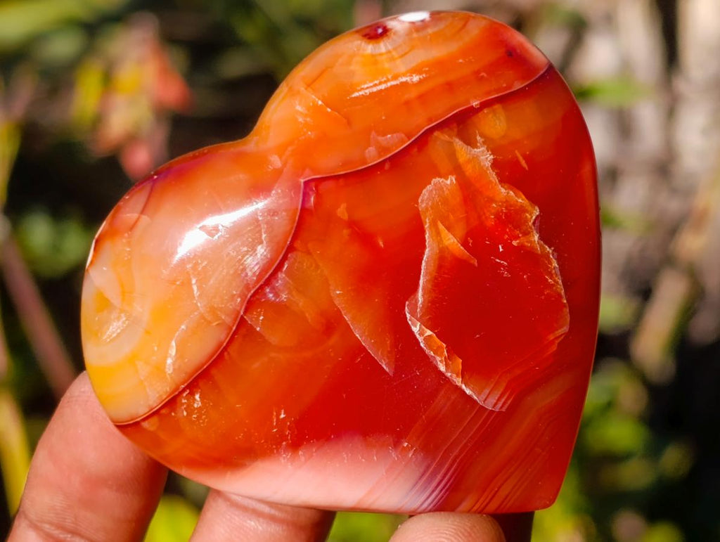 Polished Carnelian Agate Gemstone Hearts x 24 From Madagascar