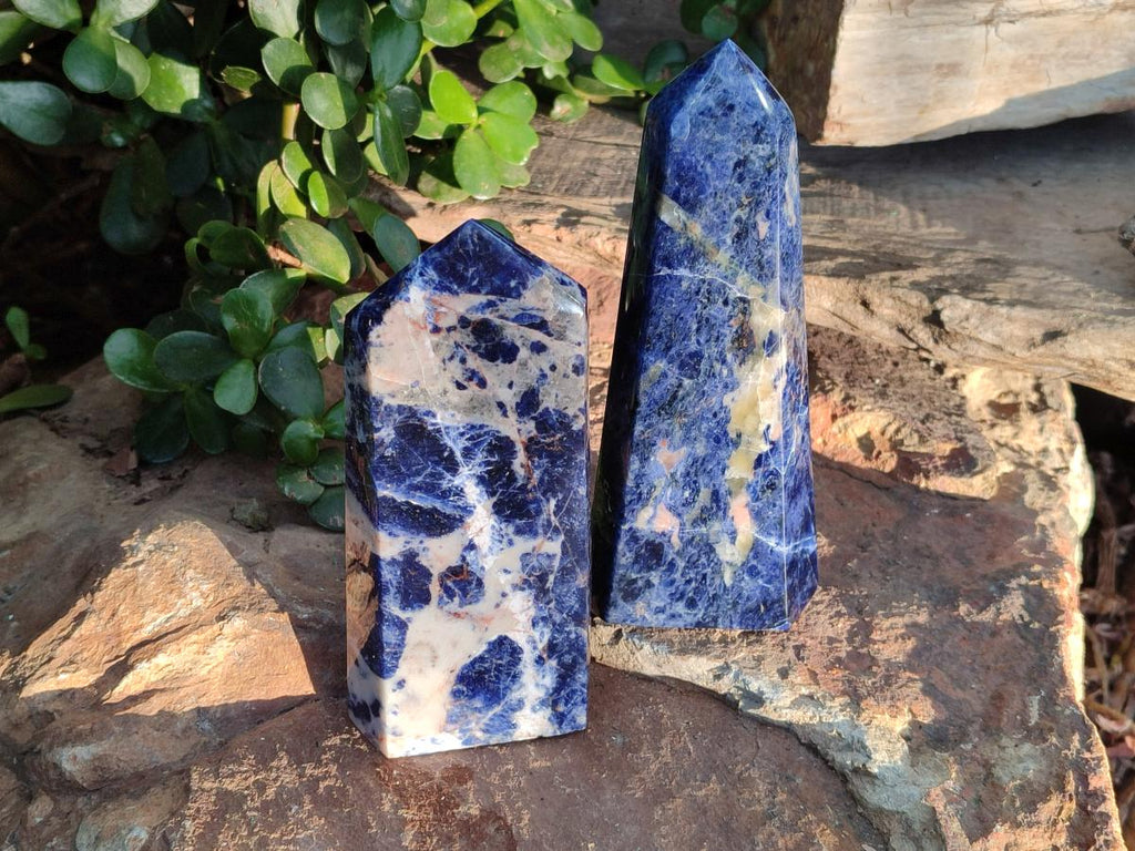 Polished Sodalite Display Crystals x 3 From Kunene River, Namibia - Toprock Gemstones and Minerals 