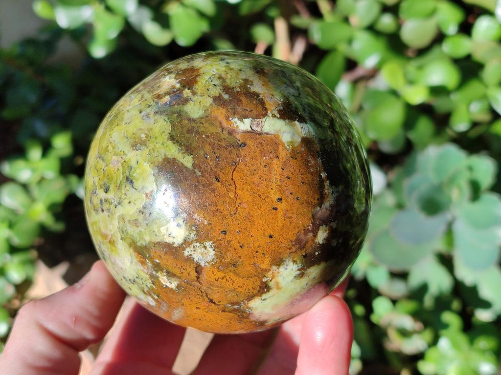 Polished Green Opal Spheres x 2 From Betroka, Madagascar - Toprock Gemstones and Minerals 