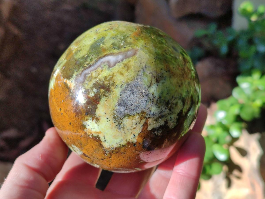 Polished Green Opal Spheres x 2 From Betroka, Madagascar - Toprock Gemstones and Minerals 
