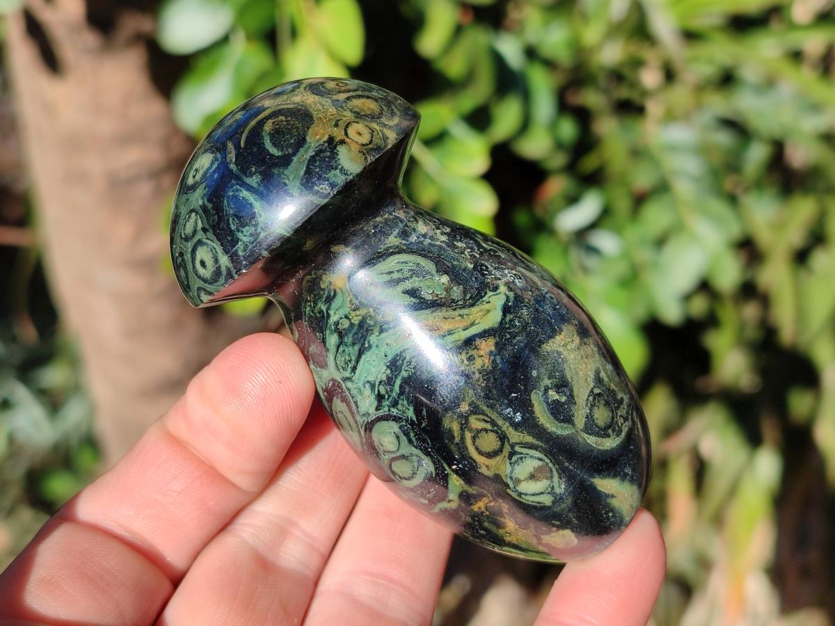 Polished Stromatolite "Kambaba Jasper" Mushrooms x 12 From Katsepy, Madagascar - Toprock Gemstones and Minerals 