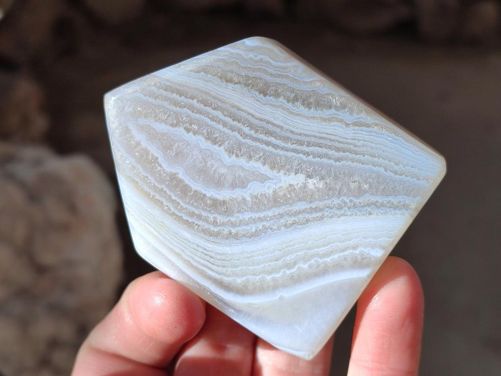 Polished Banded Agate House Shaped Slices x 12 From Madagascar - Toprock Gemstones and Minerals 