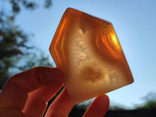 Polished Banded Agate House Shaped Slices x 12 From Madagascar - Toprock Gemstones and Minerals 