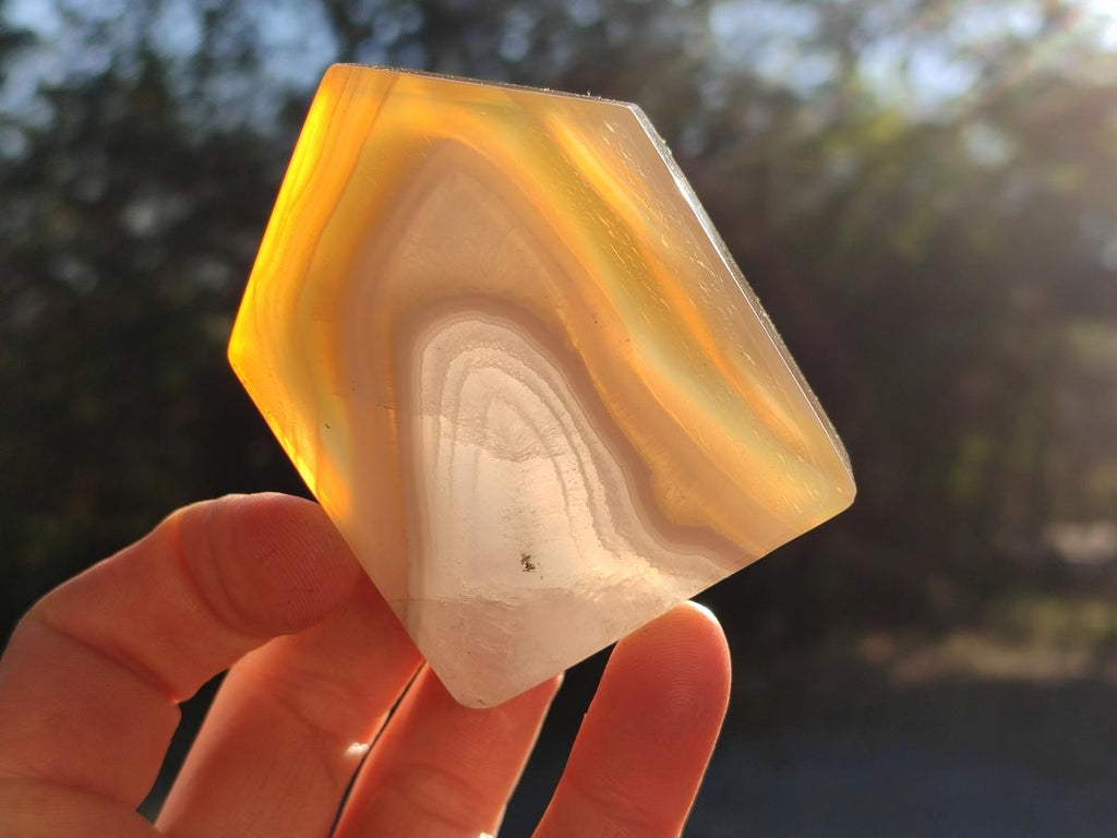 Polished Banded Agate House Shaped Slices x 12 From Madagascar - Toprock Gemstones and Minerals 