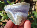 Polished On One Side Blue Lace Agate Geodes x 24 From Nsanje, Malawi - Toprock Gemstones and Minerals 