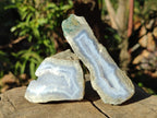 Polished On One Side Blue Lace Agate Geodes x 24 From Nsanje, Malawi - Toprock Gemstones and Minerals 
