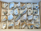 Polished On One Side Blue Lace Agate Geodes x 24 From Nsanje, Malawi - Toprock Gemstones and Minerals 
