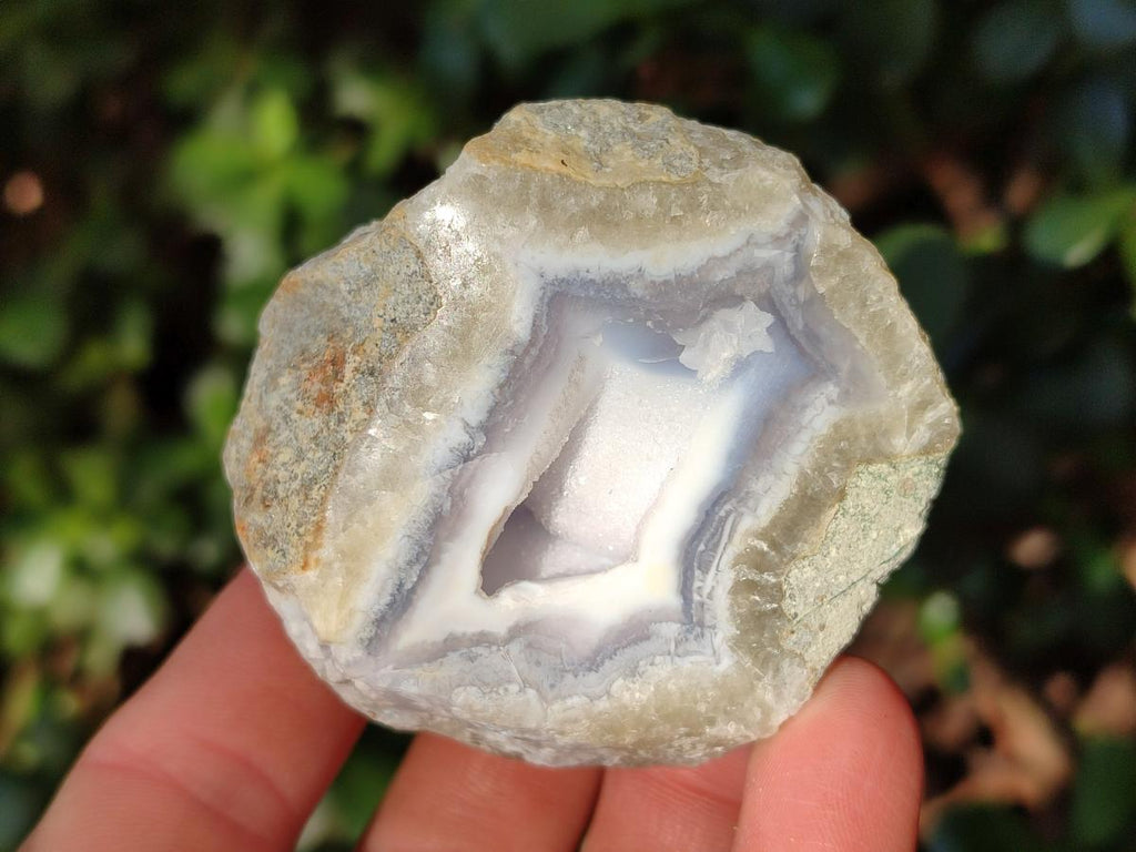 Polished On One Side Blue Lace Agate Geodes x 24 From Nsanje, Malawi - Toprock Gemstones and Minerals 
