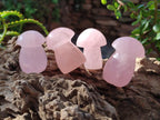 Polished Gemmy Rose Quartz Mushrooms x 24 From Madagascar