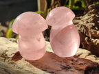 Polished Gemmy Rose Quartz Mushrooms x 24 From Madagascar