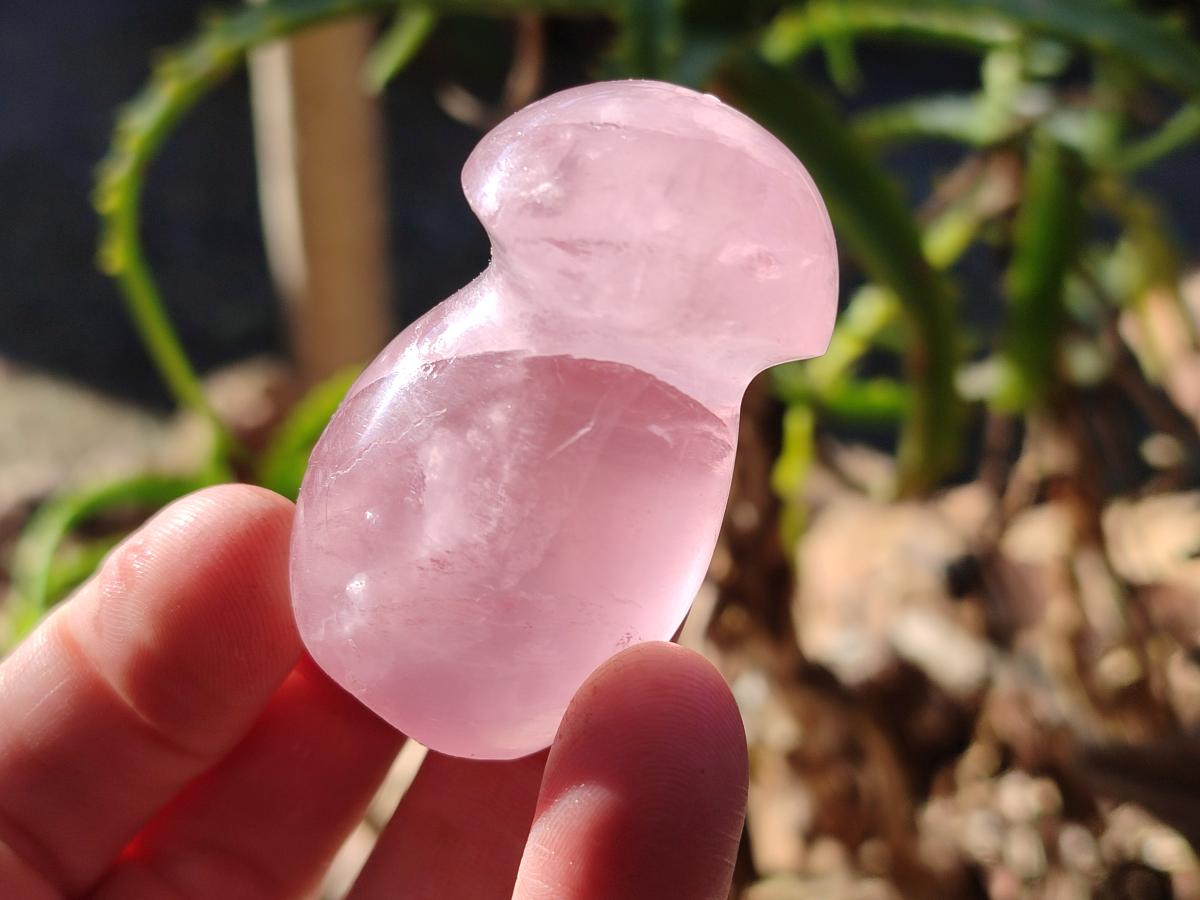 Polished Gemmy Rose Quartz Mushrooms x 24 From Madagascar