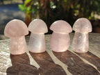 Polished Gemmy Rose Quartz Mushrooms x 24 From Madagascar