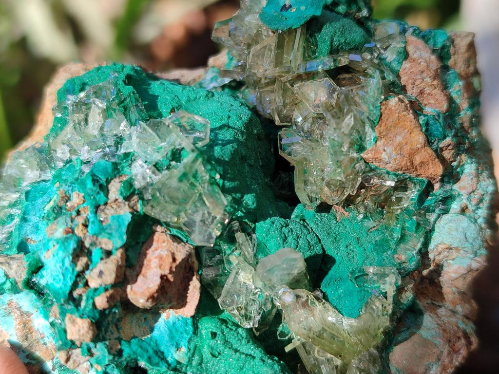 Natural Rare Bladed Barite Specimens with Malachite x 3 From Shangulowé Mine, Congo