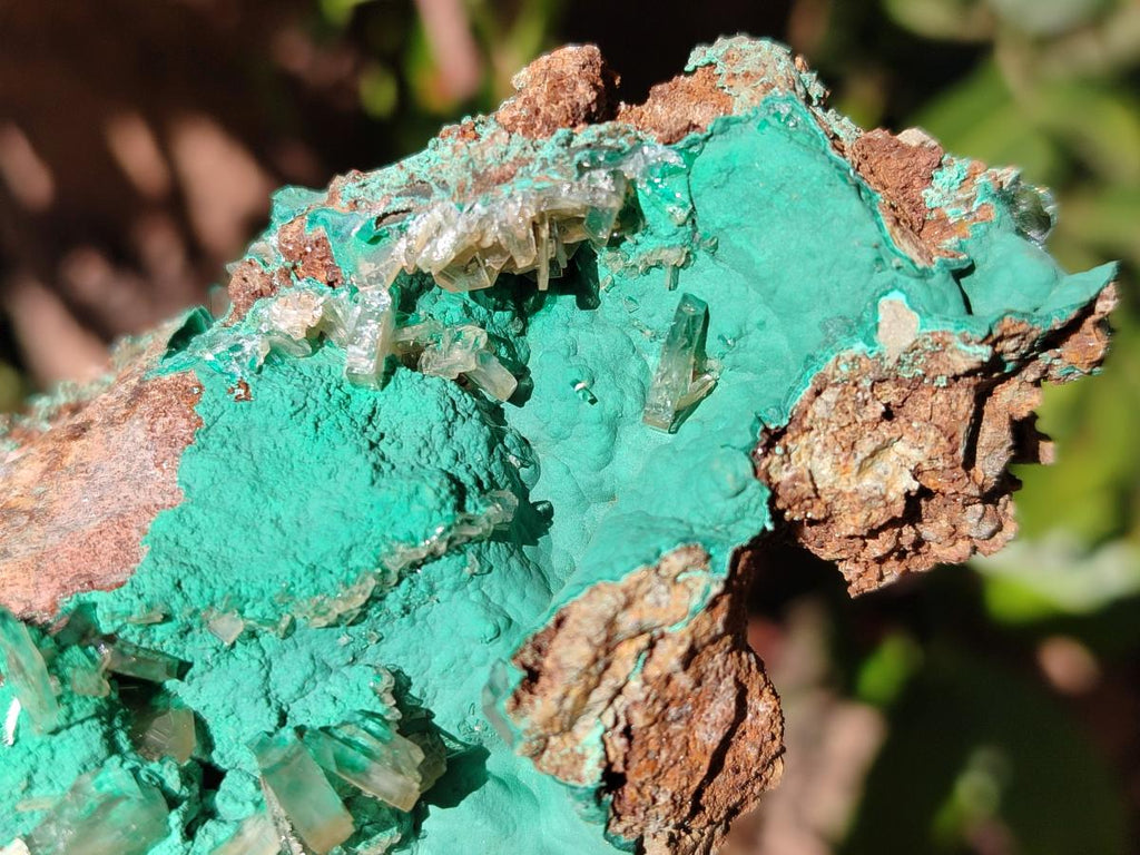 Natural Rare Bladed Barite Specimens with Malachite x 3 From Shangulowé Mine, Congo