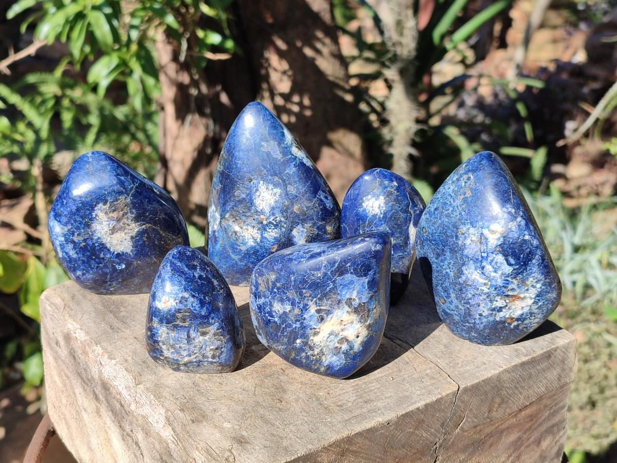 Polished Dumortierite Standing Display Pieces x 6 From Madagascar - Toprock Gemstones and Minerals 