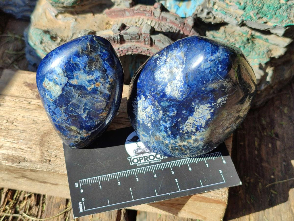 Polished Dumortierite Standing Display Pieces x 6 From Madagascar - Toprock Gemstones and Minerals 
