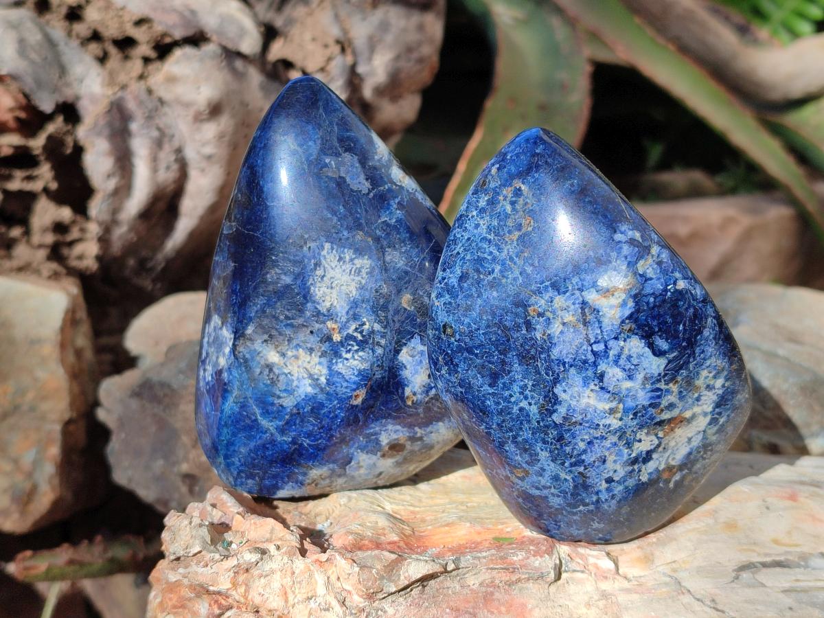 Polished Dumortierite Standing Display Pieces x 6 From Madagascar - Toprock Gemstones and Minerals 