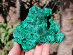 Natural Cabinet Size Silky Malachite Specimens x 2 From Kasompe, Congo - Toprock Gemstones and Minerals 