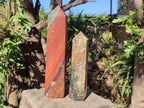Polished Ocean Jasper Tower and Crystal Point x 2 From Northwest Coast, Madagascar - Toprock Gemstones and Minerals 