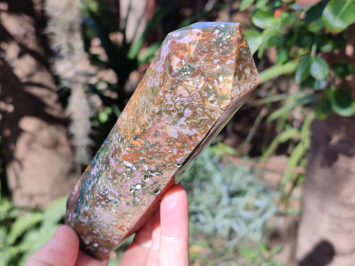 Polished Ocean Jasper Tower and Crystal Point x 2 From Northwest Coast, Madagascar - Toprock Gemstones and Minerals 