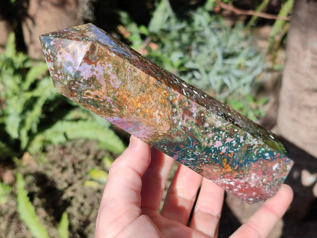 Polished Ocean Jasper Tower and Crystal Point x 2 From Northwest Coast, Madagascar - Toprock Gemstones and Minerals 