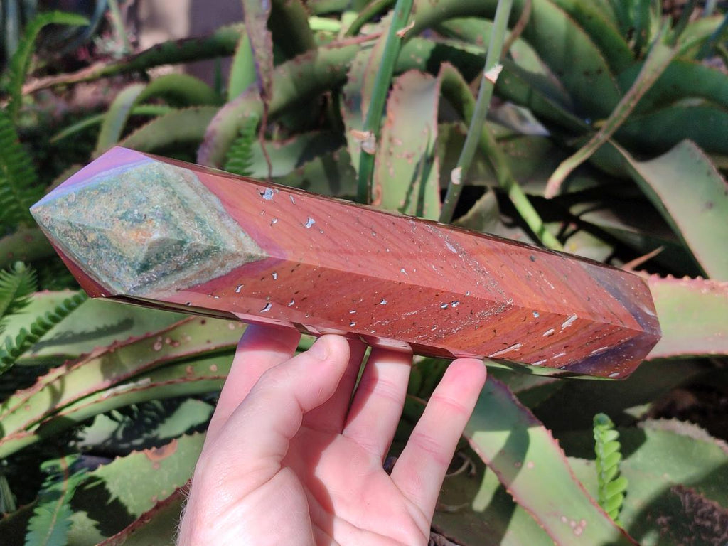 Polished Ocean Jasper Tower and Crystal Point x 2 From Northwest Coast, Madagascar - Toprock Gemstones and Minerals 
