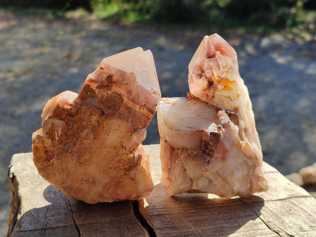 Natural Red Hematoid Phantom Quartz Crystal Clusters x 6 From Karoi, Zimbabwe - Toprock Gemstones and Minerals 