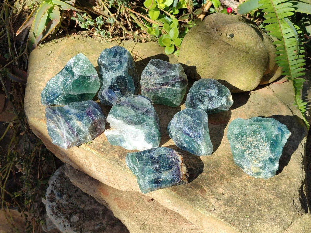 Natural Watermelon Fluorite Cobbed Specimens x 12 From Uis, Namibia - Toprock Gemstones and Minerals 