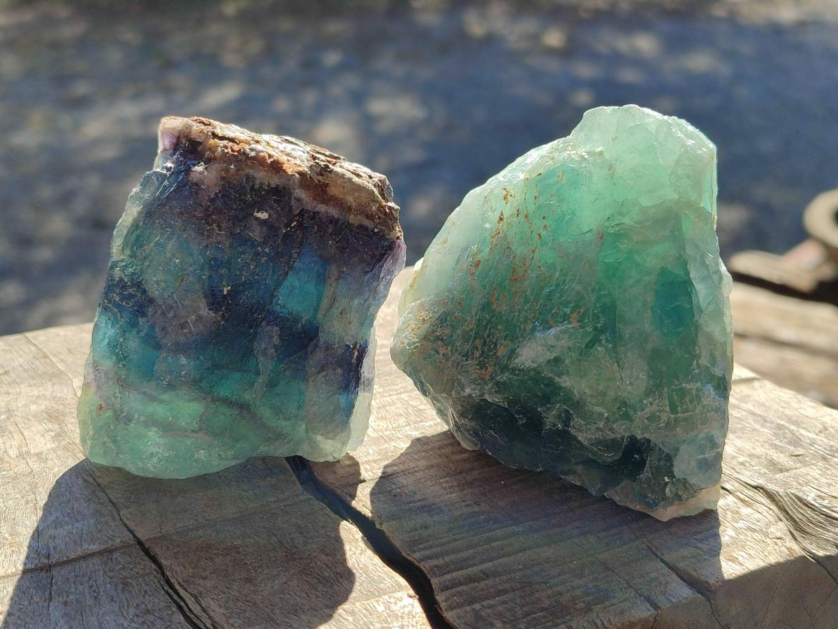 Natural Watermelon Fluorite Cobbed Specimens x 12 From Uis, Namibia - Toprock Gemstones and Minerals 