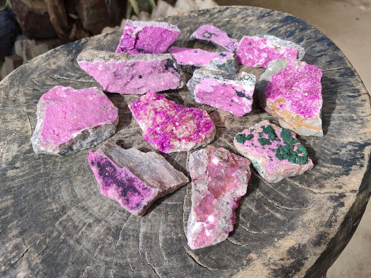 Natural Salrose Cobaltoan Dolomite Specimens with Associated Minerals x 12 From Kakanda, Congo - Toprock Gemstones and Minerals 