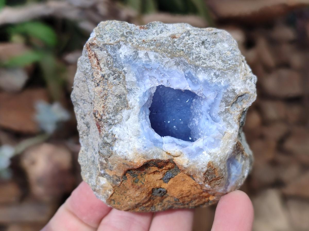 Natural Blue Lace Agate Geode Specimens x 21 From Nsanje, Malawi - Toprock Gemstones and Minerals 